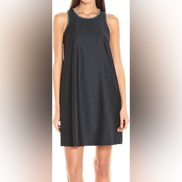Calvin Klein Trapeze Denim Dress - Picture 1 of 9